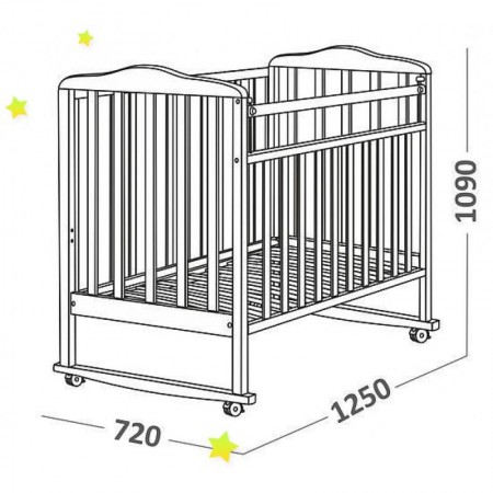 Детская кроватка SKV-Company Mitenica (160111) Белый А-4
